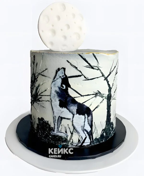 Торт с волком и луной Торт с волком и луной Фото
