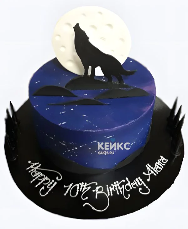 Торт с волком и надписью Торт с волком и надписью Фото