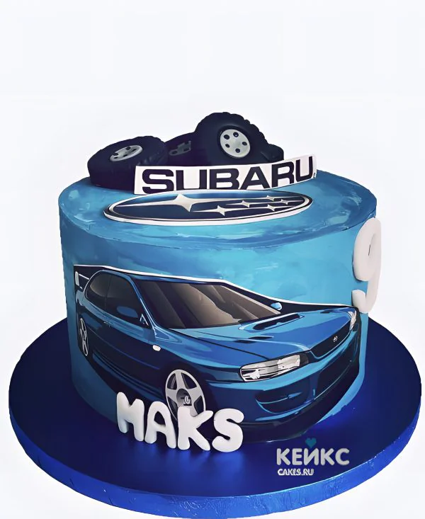 Торт субару в синем цвете на 9 лет мальчику Торт субару в синем цвете на 9 лет мальчику Фото