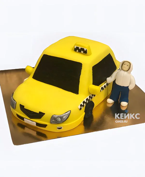Торт такси с фигуркой пассажира Торт такси с фигуркой пассажира Фото