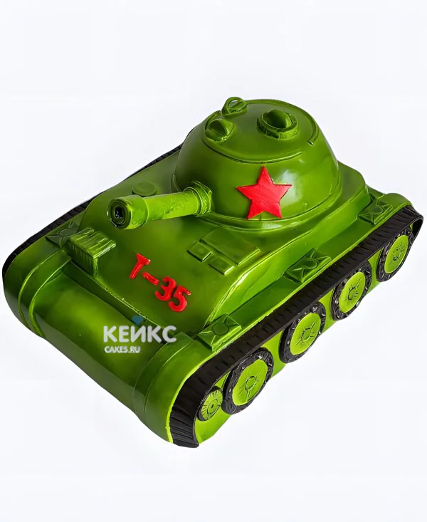 Торт танк на 23 февраля яркого цвета Торт танк на 23 февраля яркого цвета Фото