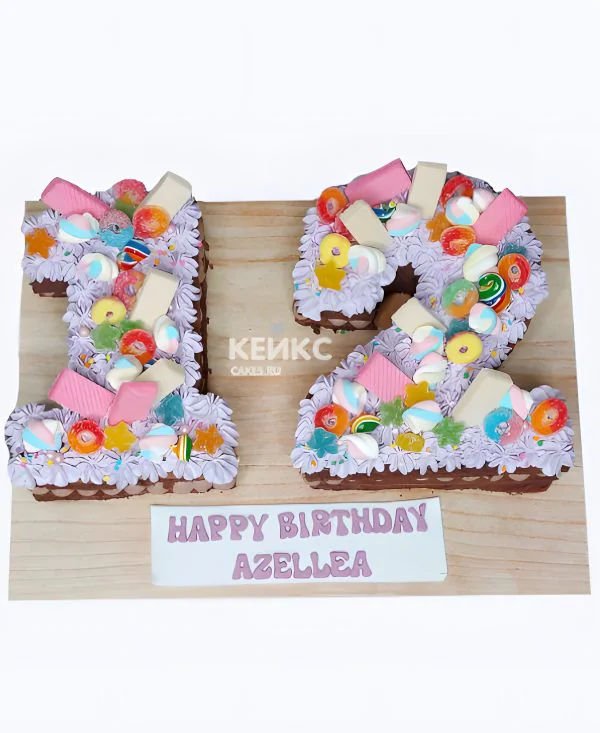 Торт цифра 12 с поздравительной надписью Торт цифра 12 с поздравительной надписью Фото