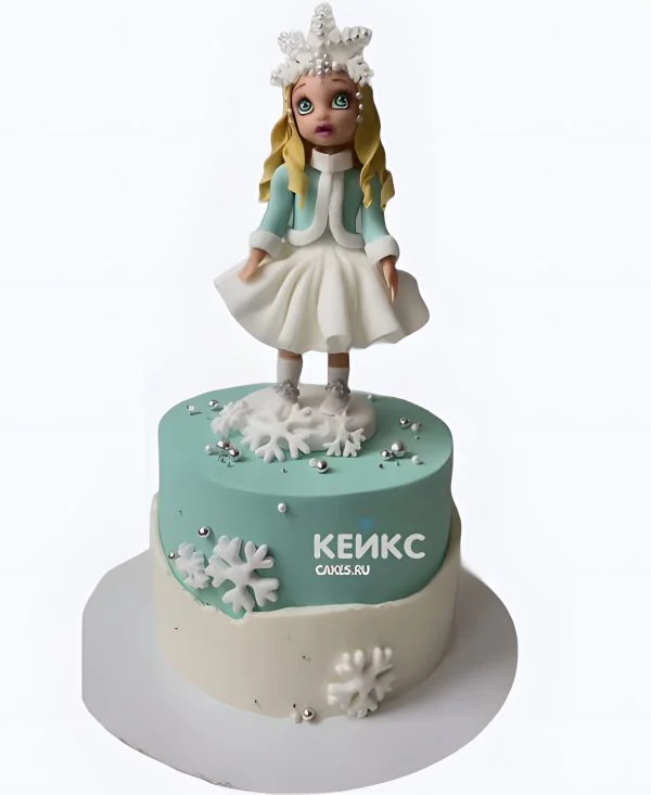 Торт в большой фигуркой снегурочки Торт в большой фигуркой снегурочки Фото