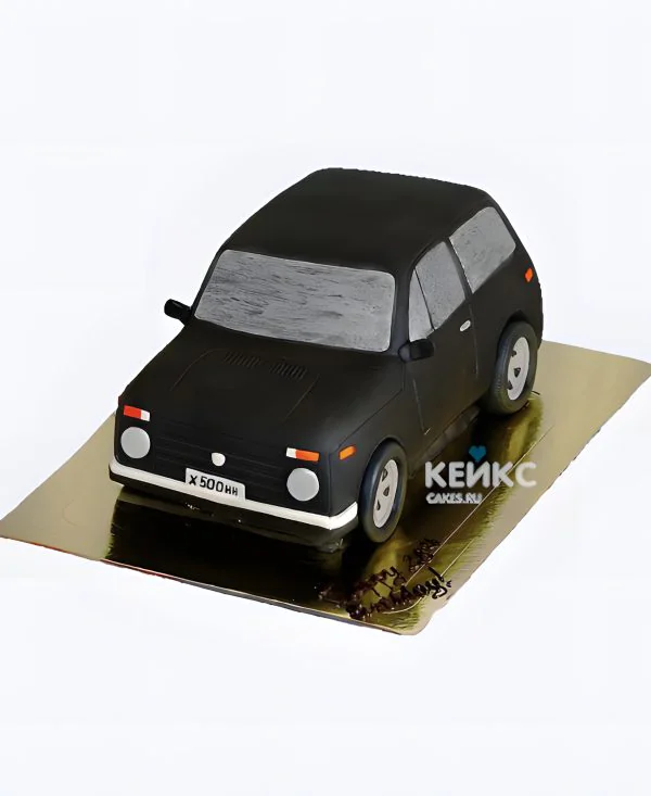 Торт в виде черной машины нива Фото