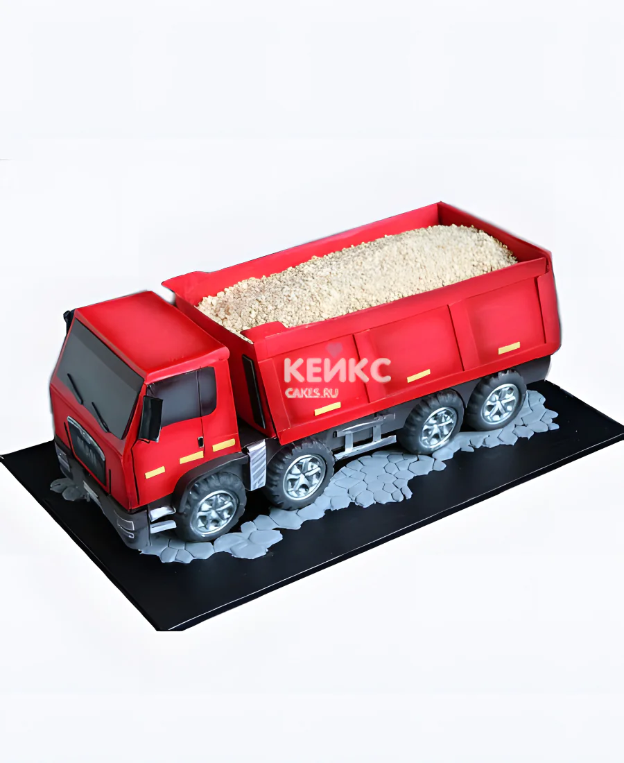 Торт в виде красного камаза Фото