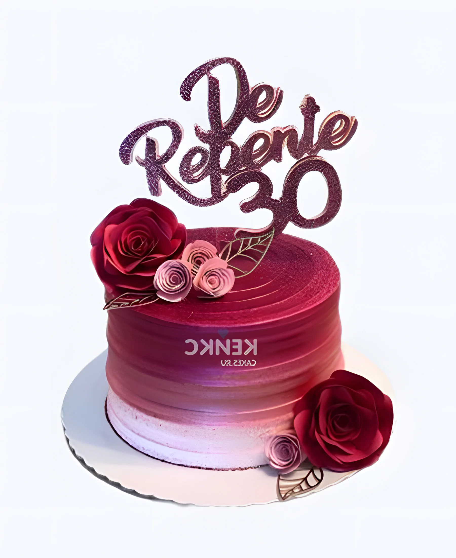 Торт винного цвета женщине на 30 лет с розами Фото