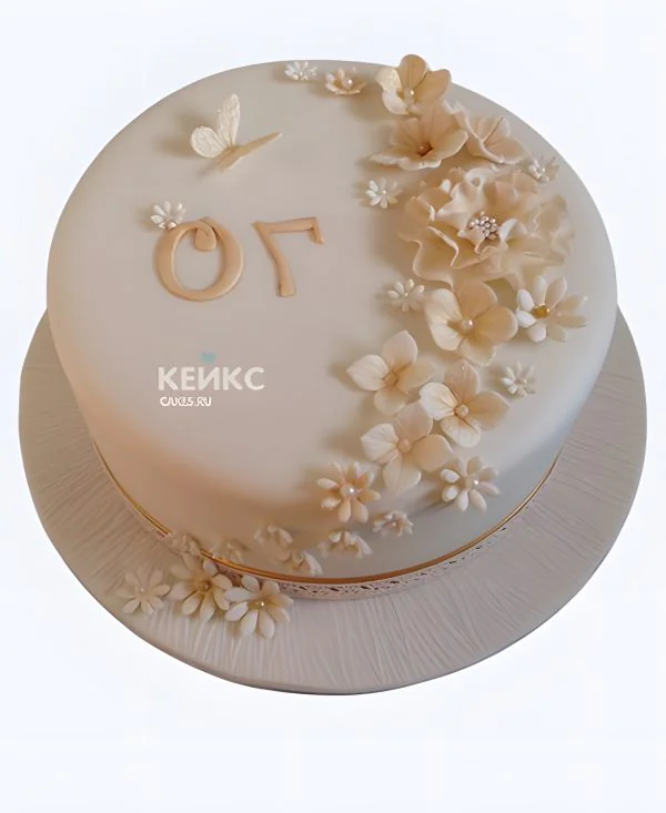 Нежный торт маме на юбилей 70 лет Фото