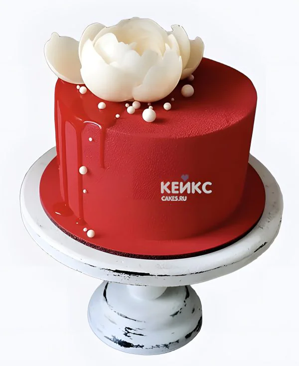 Велюровый красный торт на юбилей 30 лет Фото