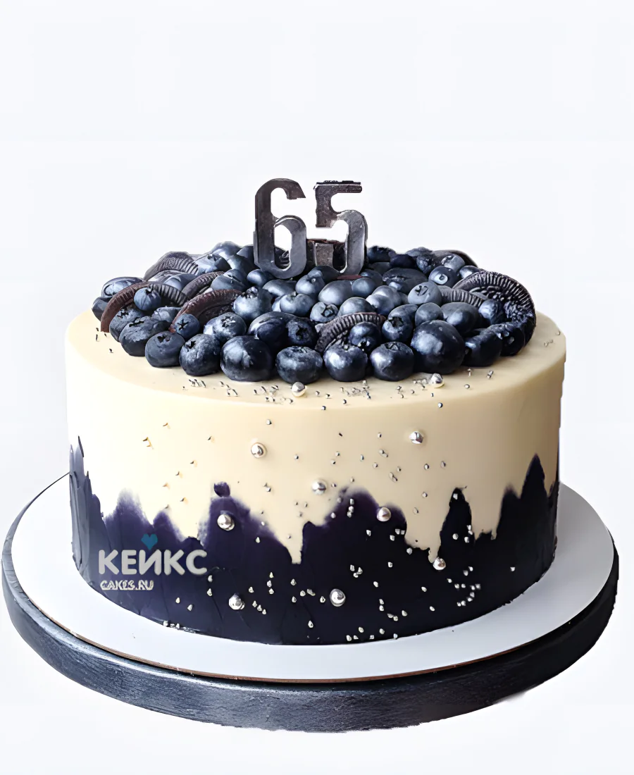 Вкусный торт мужчине на 65 лет с голубикой Вкусный торт мужчине на 65 лет с голубикой Фото