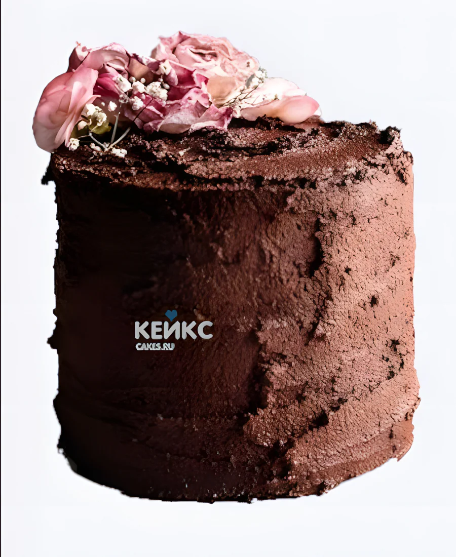 Вкусный торт в коричневом цвете из крема Фото