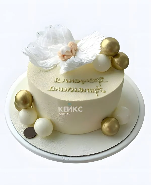 Воздушный торт на выписку с ангелом Воздушный торт на выписку с ангелом Фото