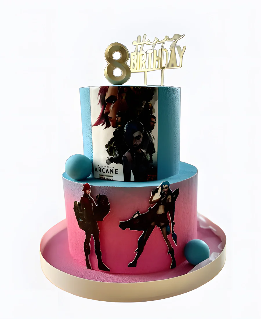 Велюровый торт Аркейн на день рождения Велюровый торт Аркейн на день рождения Фото