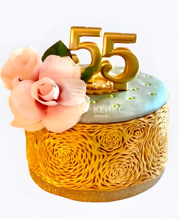 Ажурный торт на юбилей 55 лет Ажурный торт на юбилей 55 лет Фото