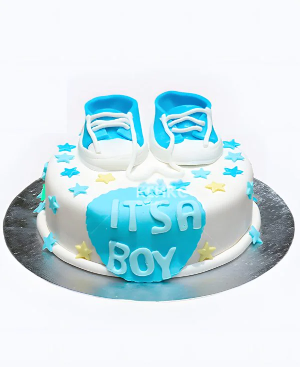 Белый торт на рождение с звездочками Фото