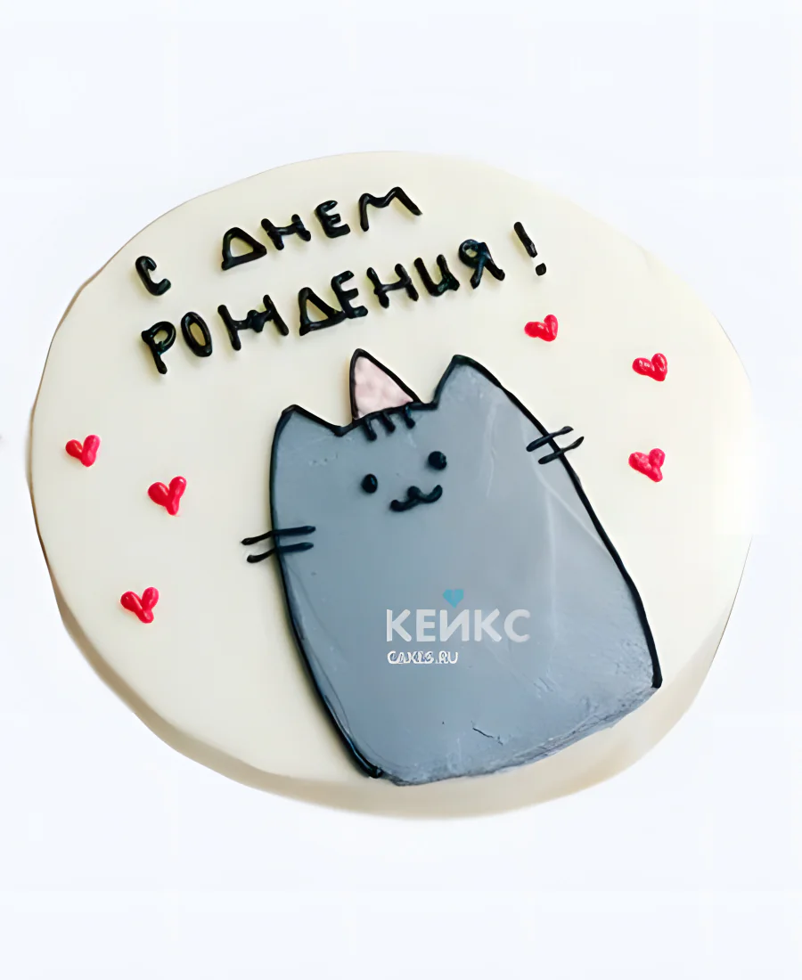 Бенто-торт на 12 лет с котиком и сердечками Бенто-торт на 12 лет с котиком и сердечками Фото
