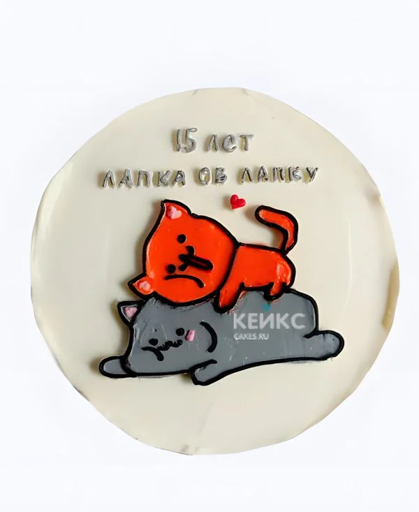 Бенто-торт на годовщину 15 лет с котиками Бенто-торт на годовщину 15 лет с котиками Фото