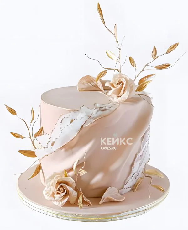 Бежевый свадебный торт Танец роз Бежевый свадебный торт Танец роз Фото