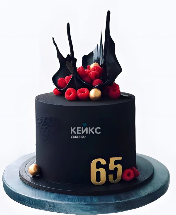 Черный велюровый торт на юбилей 65 лет Черный велюровый торт на юбилей 65 лет Фото