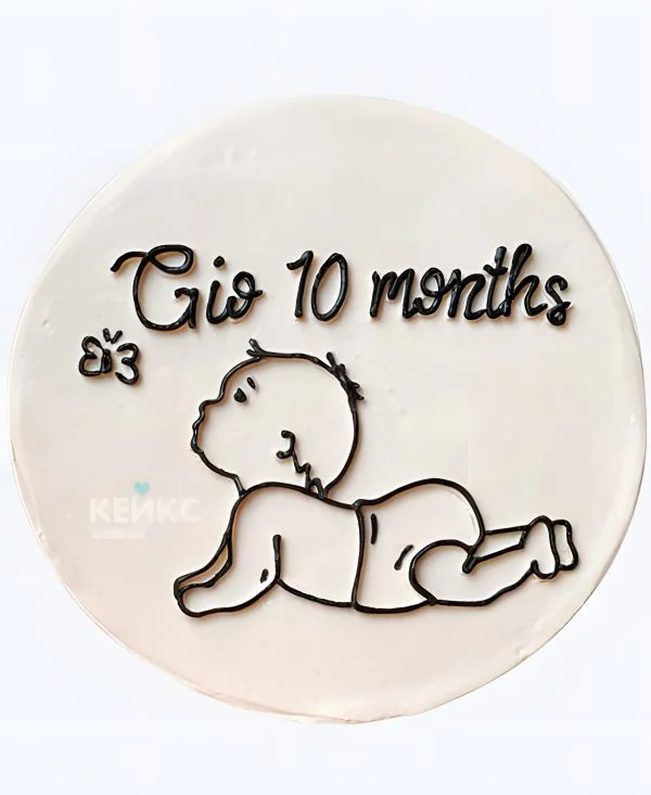 Детский бенто торт на 10 месяцев с малышом Детский бенто торт на 10 месяцев с малышом Фото