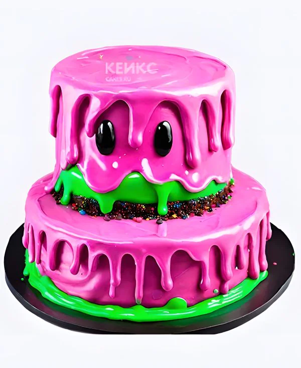 Детский торт в виде слайма для девочки Детский торт в виде слайма для девочки Фото