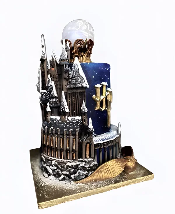 Детский тортик с замком Хогвартс по фильму Гарри Поттер Фото