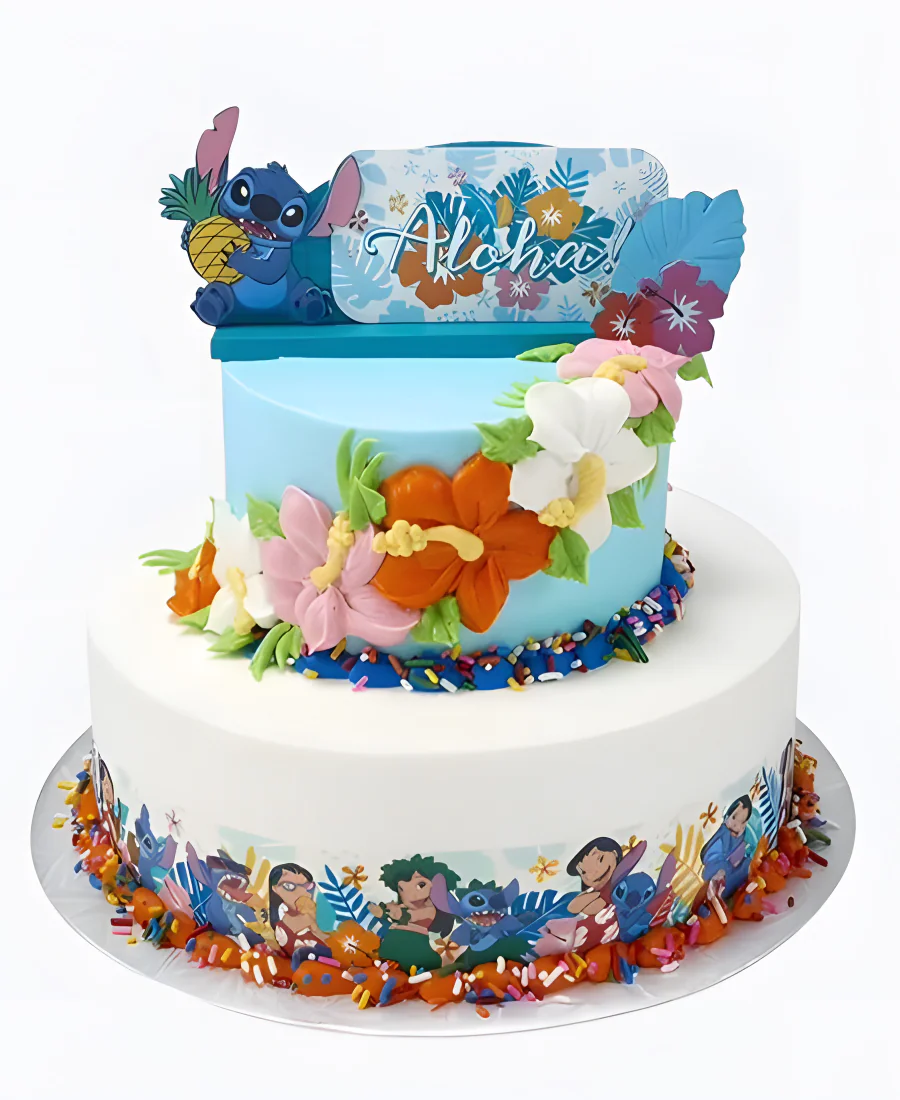 Двухъярусный торт с цветами Алоха! Двухъярусный торт с цветами Алоха! Фото