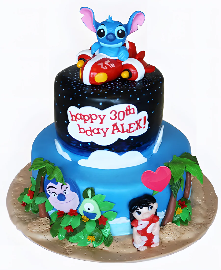 Двухъярусный торт Встреча с инопланетянами Двухъярусный торт Встреча с инопланетянами Фото