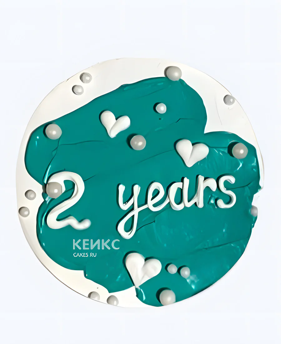 Эстетичный бенто-торт на 2 годика с бусинами и мазками Эстетичный бенто-торт на 2 годика с бусинами и мазками Фото