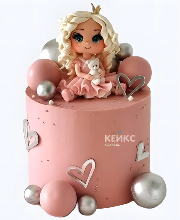 Эстетичный торт Принцессе с сердечками Эстетичный торт Принцессе с сердечками Фото