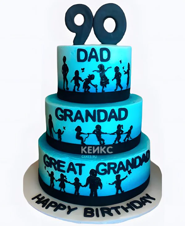 Торт на 90 лет папе и дедушке Фото