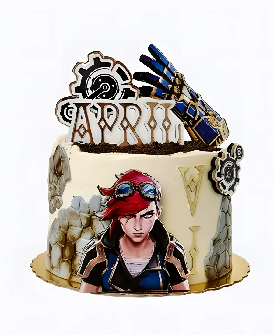 Эстетичный торт Аркейн на день рождения Фото