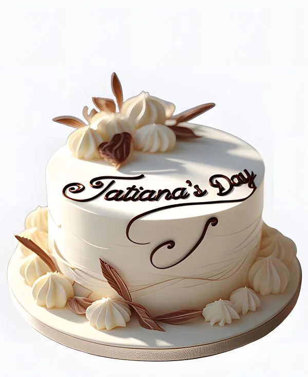 Эстетичный торт с безе на Татьянин день Фото