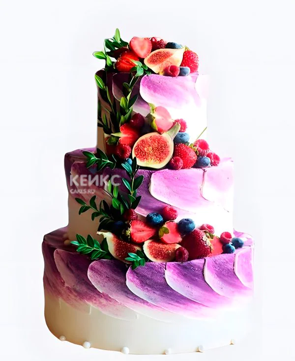 Фиолетовый свадебный торт Яркие ягоды Фиолетовый свадебный торт Яркие ягоды Фото