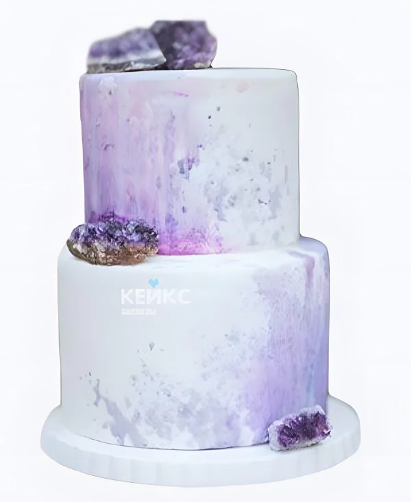 Фиолетовый свадебный торт с камушками Фиолетовый свадебный торт с камушками Фото