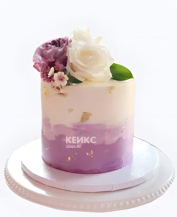 Фиолетовый свадебный торт Три розы Фиолетовый свадебный торт Три розы Фото