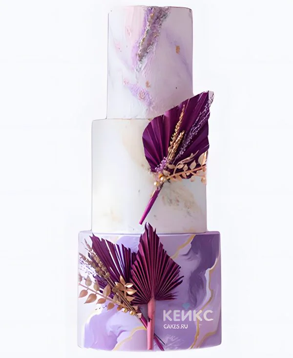 Фиолетовый свадебный торт Утонченность Фиолетовый свадебный торт Утонченность Фото