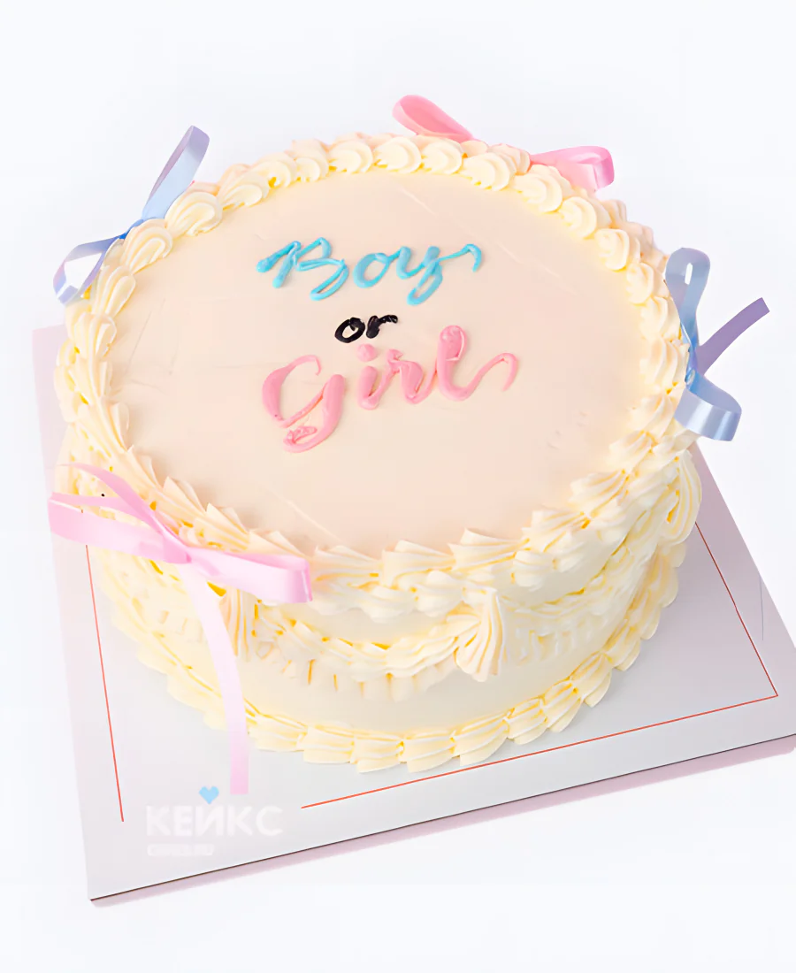Гендер-торт с бантиками Фото