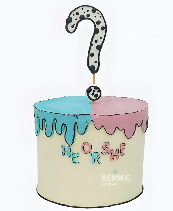 Гендер-торт с большим знаком вопроса Фото
