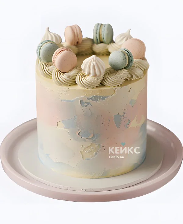 Гендер-торт в пастельных цветах Фото