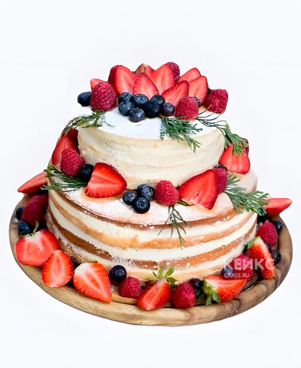 Голый свадебный торт Ягодное наслаждение Фото