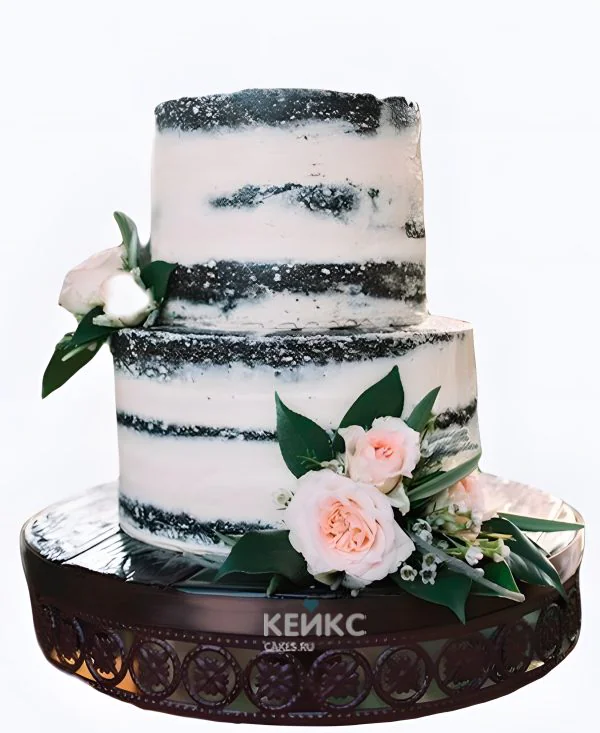 Голый свадебный торт розы на ветке Голый свадебный торт розы на ветке Фото