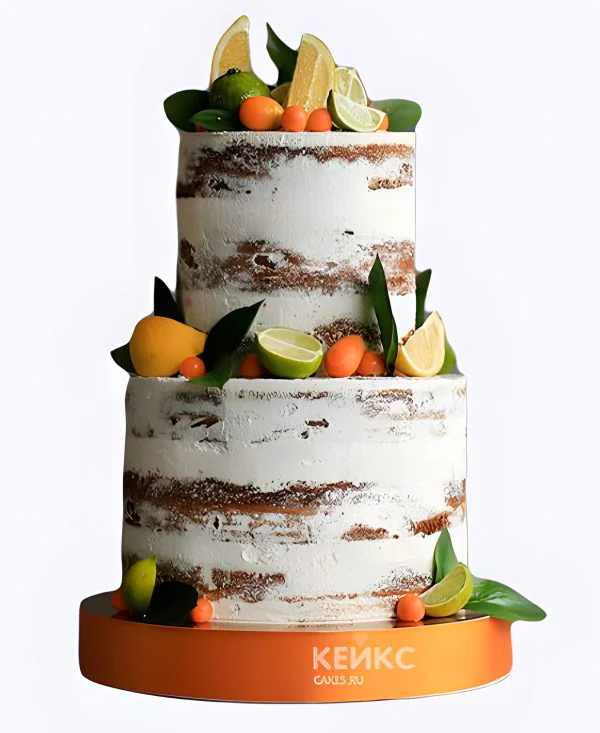 Голый свадебный торт Цитрусовые Голый свадебный торт Цитрусовые Фото