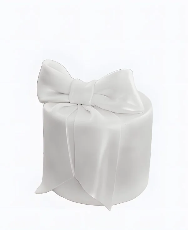 Изящный трендовый торт с белым бантом на свадьбу Изящный трендовый торт с белым бантом на свадьбу Фото