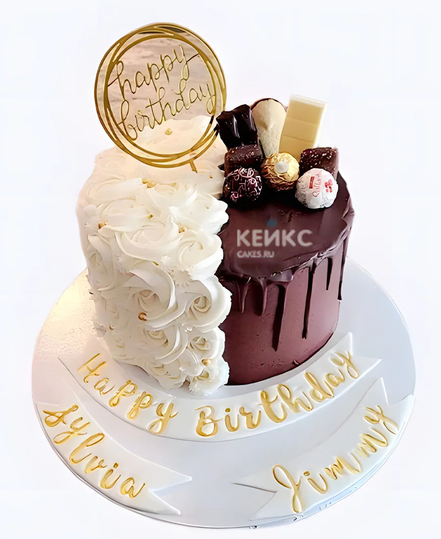 Изысканный торт для девочек двойняшек на день рождения Фото