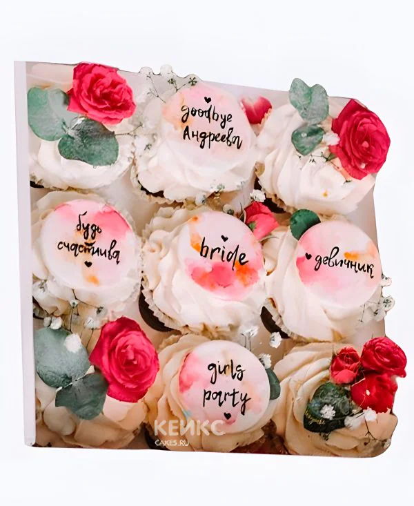 Капкейки на девичник Акварель Капкейки на девичник Акварель Фото
