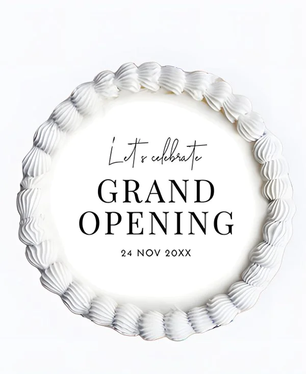 Корпоративный торт белый минимализм Фото