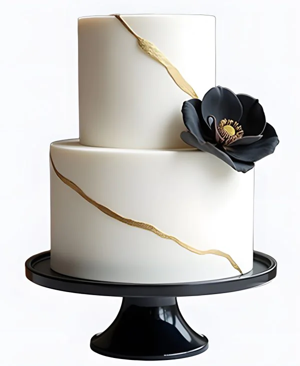 Корпоративный торт Черный цветок Фото
