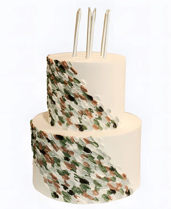 Корпоративный торт двухъярусный с аппликацией Фото