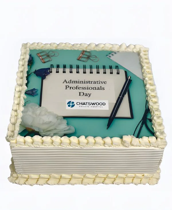 Корпоративный торт квадратный с фотопечатью Фото