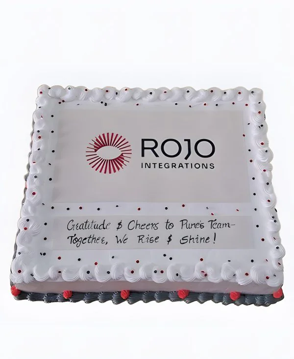 Корпоративный торт квадратный с посыпкой Фото